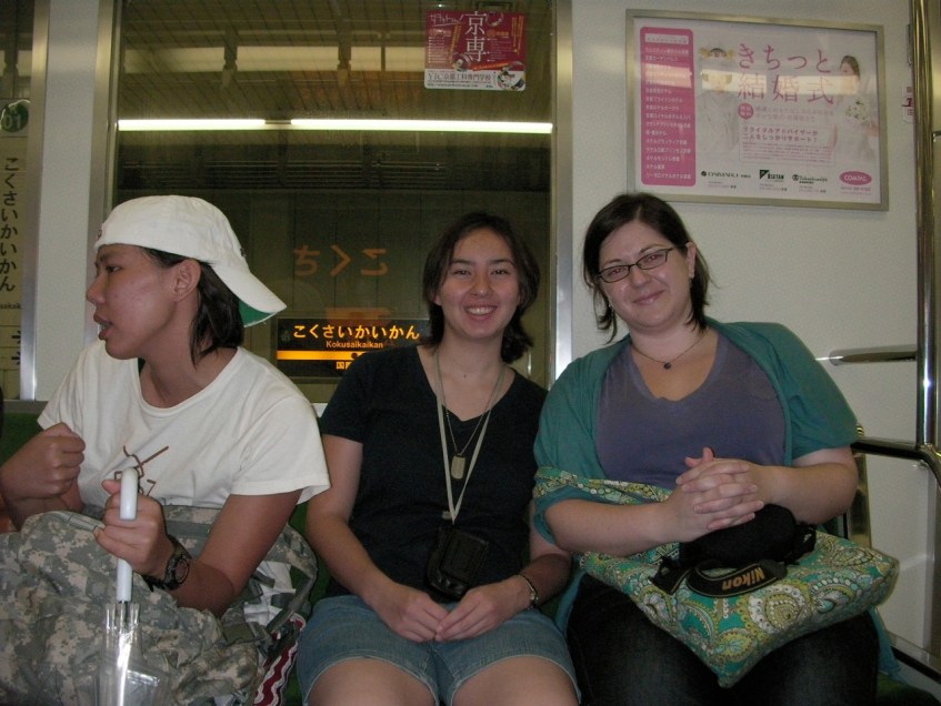 Evelyn, Michelle and Kat on the Train