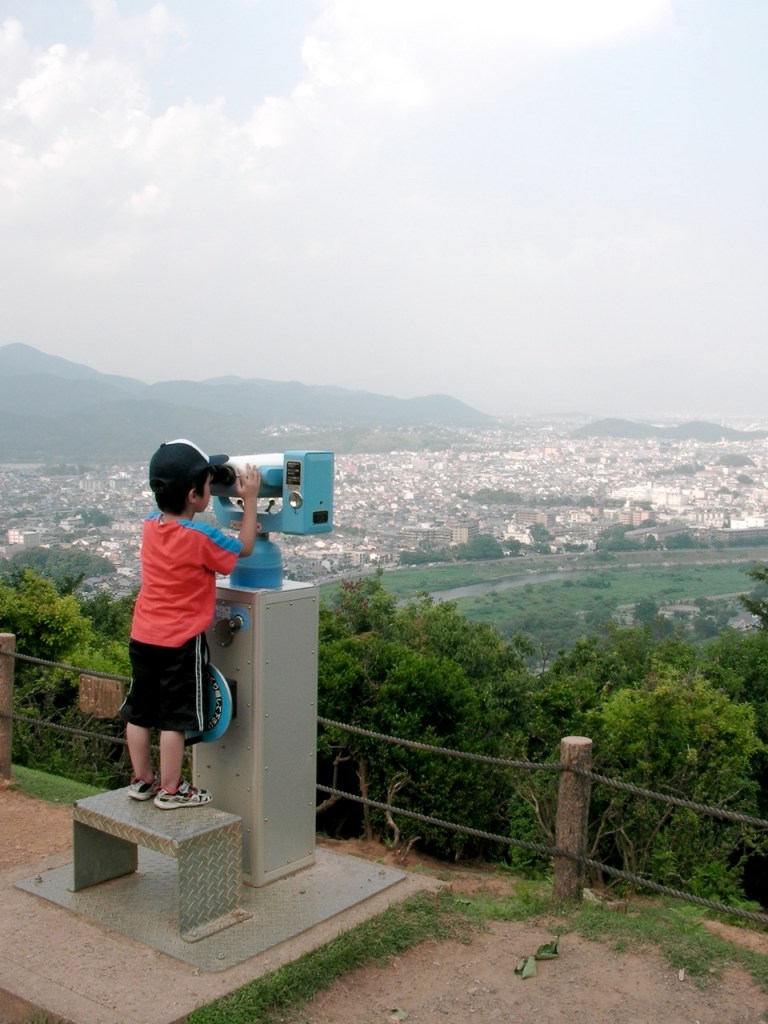 My buddy checks the view, Arashiyama