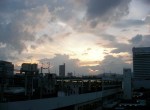 View from my hotel window - Hiroshima Station at Sunset