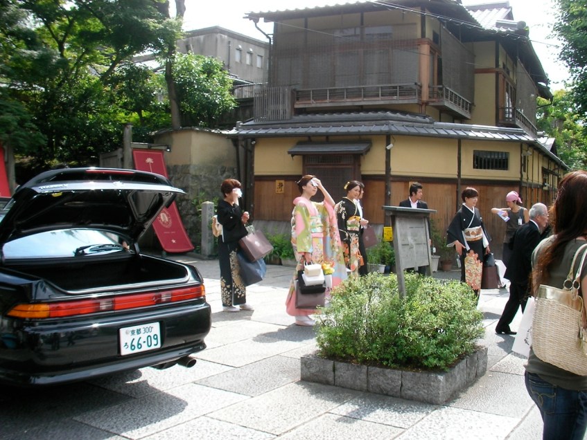 Wedding guests depart